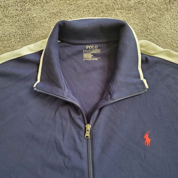 Polo Ralph Lauren Jacket Mens 2XL XXL Blue Track Full Zip Pony Performance - Picture 3 of 11